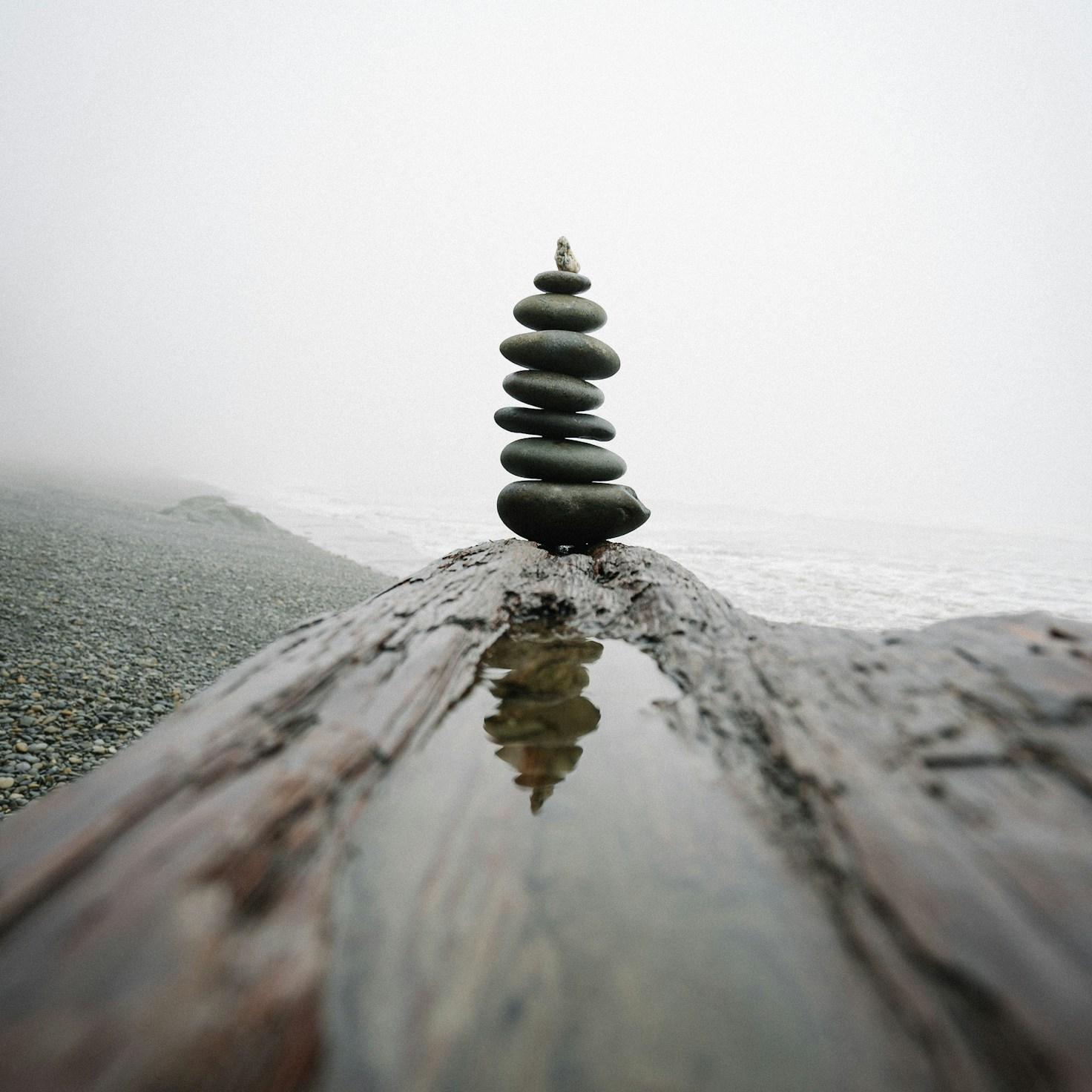 Meditation practice space with cushions arranged in circle